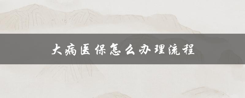 大病医保怎么办理流程