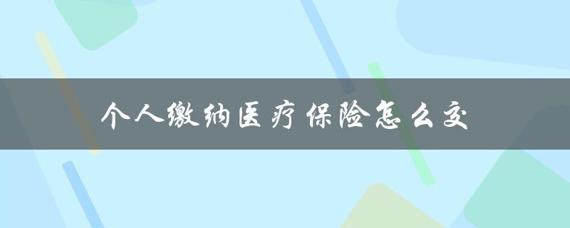 个人缴纳医疗保险怎么交