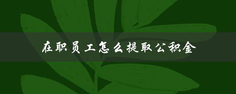 在职员工怎么提取公积金