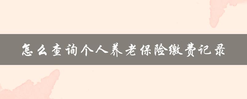 怎么查询个人养老保险缴费记录