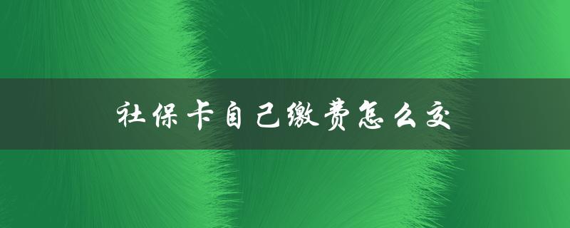 社保卡自己缴费怎么交